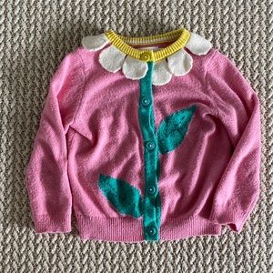 Mini Boden, tulip, wool and cotton blend sweater, size 3-4